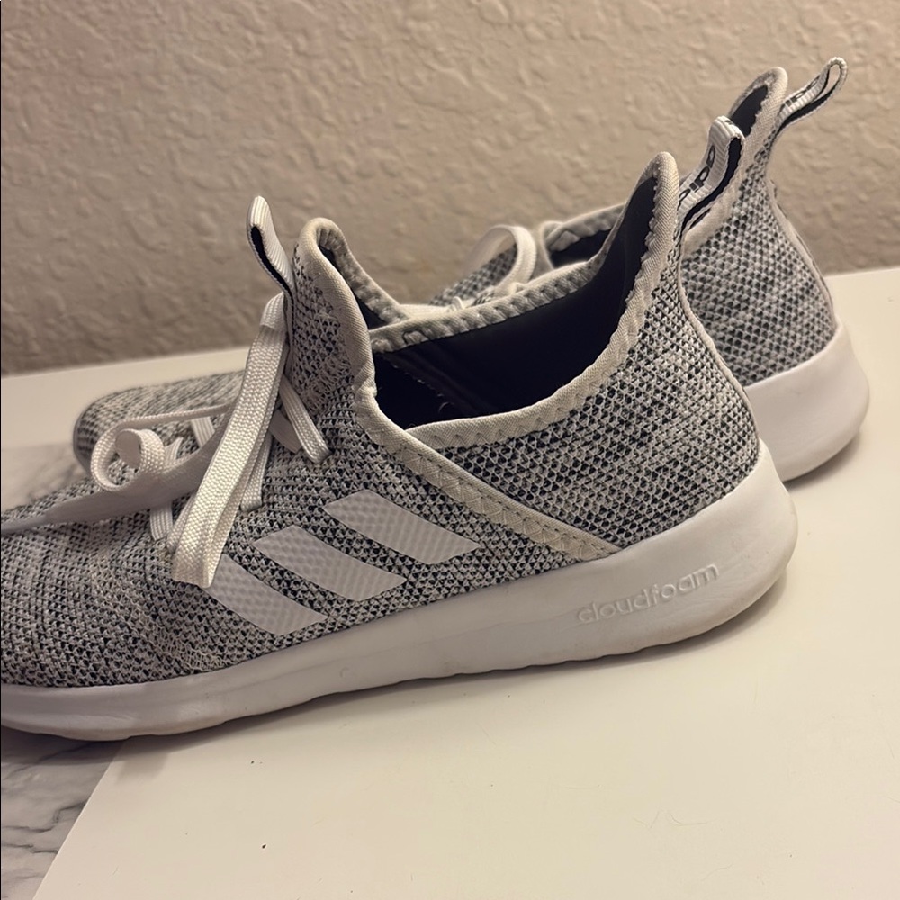 Adidas Cloudfoam Knit Sneakers in Gray and White